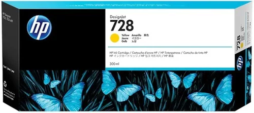 HP 728 Cartucho de tinta original amarillo de 10.1 fl oz (F9K15A) para impresoras de trazador de gran formato DesignJet T830 MFP y T730