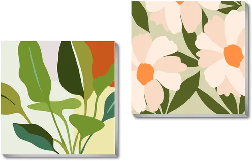 Miniatura 9 de cupmod Paquete de 2 pinturas enmarcadas por números para niños, kit de pintura acrílica fácil por números sobre lienzo, pintura al óleo de frutas