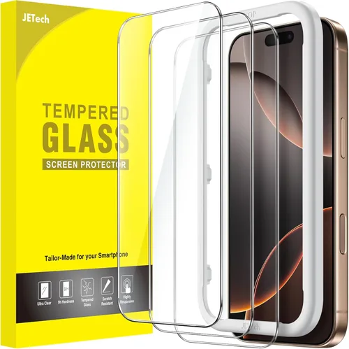 Miniatura 11 de JETech Protector de Pantalla para iPhone 17 Pro de 6.3 Pulgadas, Película de Vidrio Templado con Herramienta de Fácil Instalación, Dureza 9H