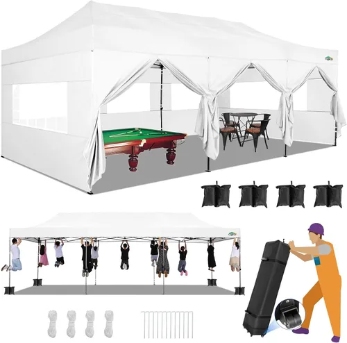 Miniatura 24 de COBIZI Tienda de campaña desplegable de 6.6 x 6.6 pies, toldo resistente, fácil de instalar, impermeable, para exteriores, fiestas, playa, jardín