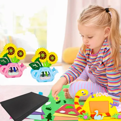 Miniatura 6 de Jtnohx Hojas de fieltro rígidas para manualidades, tela de fieltro de 0.079 pulgadas de grosor para manualidades, 12 cuadrados de fieltro