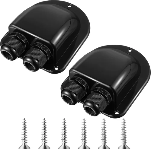 Miniatura 10 de Enhon Paquete de 2 prensaestopas solares de entrada de cable, resistente a la intemperie, carcasa de entrada de cable doble para todo tipo de Blanco
