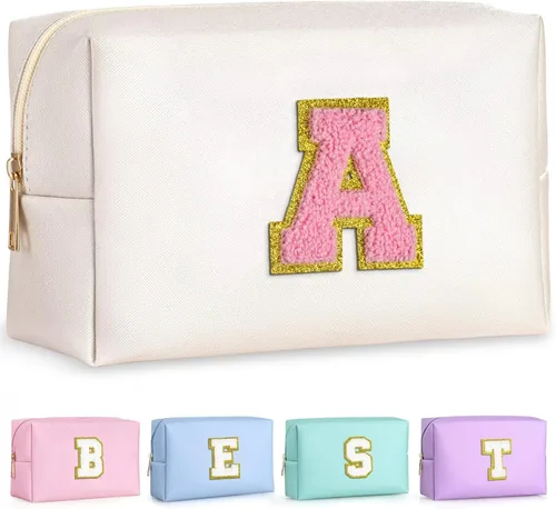 Miniatura 178 de TOPEAST - Bolso de maquillaje para mujer, G Blanco nacarado-rosa