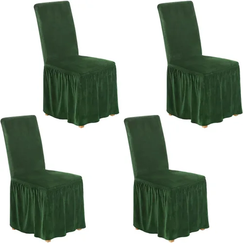 Miniatura 32 de NICEEC Fundas de silla de elastano para sillas de comedor, juego de 6 fundas de sillas de comedor extraíbles con falda, fundas de silla de comedor