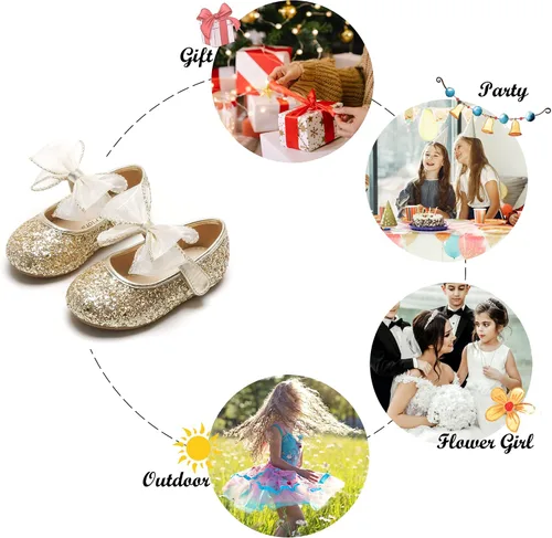 Miniatura 5 de Felix & Flora Zapatos de vestir para niña pequeña - Mary Jane Flats para fiesta, escuela, boda