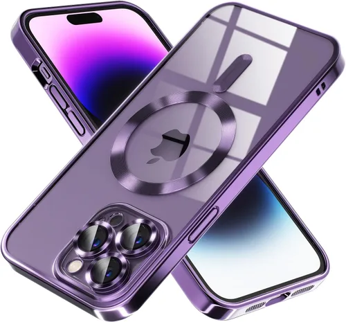 Miniatura 9 de Misea Funda magnética transparente para iPhone 14 Pro Max [compatible con MagSafe] [Nunca amarilla] [Protección contra caídas de grado militar] Negro