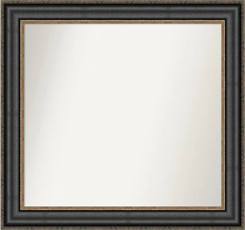 Miniatura 68 de Amanti Art Espejo personalizado, espejo de baño negro puente, espejo de pared o espejo de tocador de baño sobre el fregadero (26 x 26 pulgadas)
