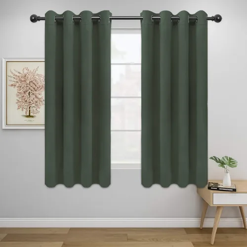 Miniatura 28 de Easy-Going - Cortinas opacas para dormitorio, aislamiento térmico sólido con ojales, cortinas de ventana para reducción de ruido, cortinas