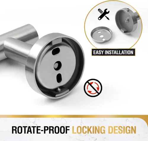 Miniatura 7 de HITSLAM Toallero de baño de acero inoxidable SUS304 de níquel cepillado de 24 pulgadas para montaje en pared, moderno soporte de toalla de baño