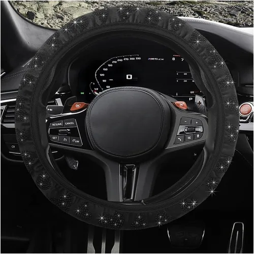 povtii Funda para Volante de Auto, 15" en Forma de Corazón, Funda Antideslizante y Duradera de Goma para Volante de Vehículo, Accesorios Decorativos