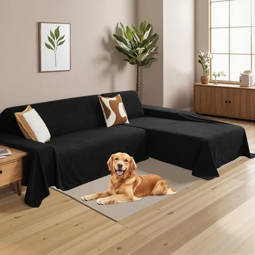 Miniatura 2 de MYSKY HOME Funda de Sofá Seccional para Perros, 2 Piezas Fundas de Sofá para Sofá en Forma de L, Funda de Sofá Lavable, Protector de Muebles Funda