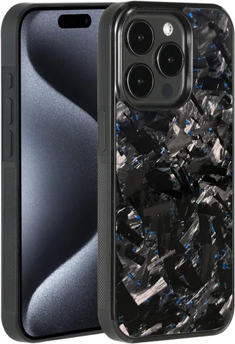 Miniatura 9 de Grip Series - Funda para iPhone 15 con fibra de carbono forjada real, diseño de bordes agarres, compatible con carga inalámbrica, compatible