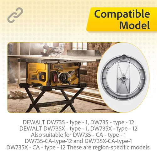 Miniatura 5 de 5140011-10 Rueda de manivela de ajuste de mango de cepilladora para DeWalt DW735 DW735X Accesorios de repuesto