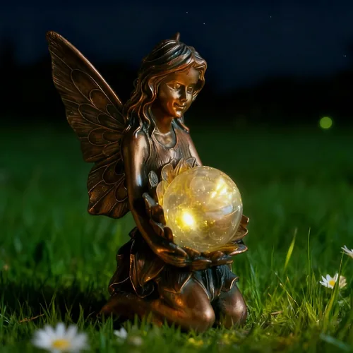 Miniatura 13 de Suyorpe Decoración de Jardín de Hadas Florales, Estatuas de Hadas de Jardín al Aire Libre, Accesorios de Figurina de Hadas al Aire Libre con Energía