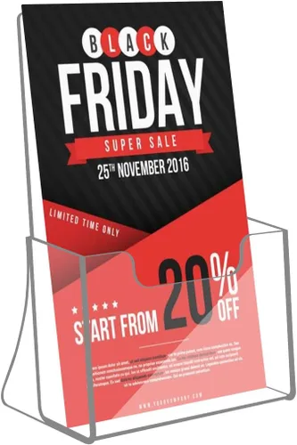 Miniatura 4 de NIUBEE Paquete de 2 soportes acrílicos de 21.6 cm x 14 cm para folletos con doble pliegue, organizadores de volantes transparentes para mostrador