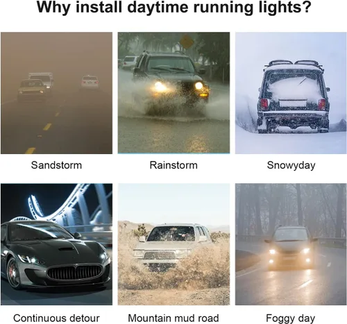 Miniatura 7 de Tira de luz para capó de automóvil, tira de luces LED flexibles para exteriores, 71 pulgadas, impermeable, luz diurna para automóviles, camiones