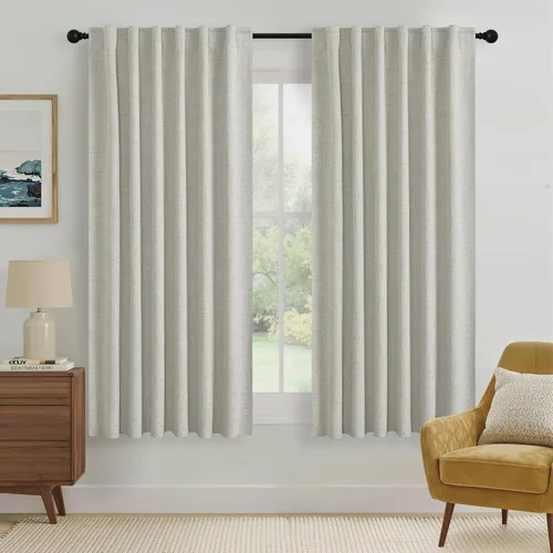 Miniatura 53 de RYB HOME Cortinas cortas opacas 100% marrones, 45 pulgadas de largo, 52 pulgadas de ancho, bloqueo de luz y aislamiento térmico para cocina