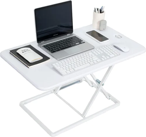 Miniatura 12 de VIVO Desk-V001J - Elevador de escritorio de pie ajustable en altura superior, ultra delgado, convertidor de escritorio compacto para monitor o Negro
