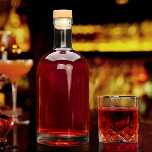 Miniatura 7 de Botella de vidrio de 25 onzas con corcho en T, botellas de licor, botella de vino de fondo pesado para vodka, jugo, leche, whisky, agua, regalo
