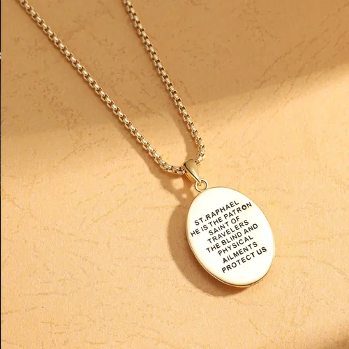 Miniatura 465 de Collar de plata de ley 925 con medalla de San Patrón, colgante de protección católica, amuleto, joyería religiosa para hombres y mujeres