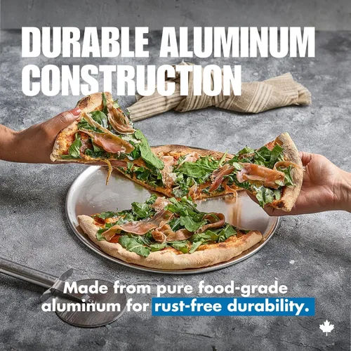 Miniatura 4 de Norjac Sartén para pizza de 12 pulgadas, paquete de 6, bandejas redondas de aluminio, bandeja para hornear para horno, libre de óxido, duradera