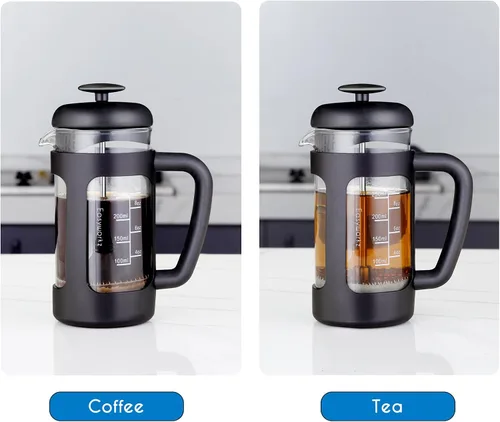 Miniatura 5 de Easyworkz French Press - Cafetera de 12 onzas con vidrio de borosilicato, mango de agarre suave