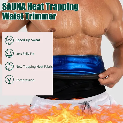 Miniatura 3 de Cinturón de sudoración para reducir la grasa del vientre inferior para hombres, faja reductora de sauna, faja moldeadora para el entrenamiento