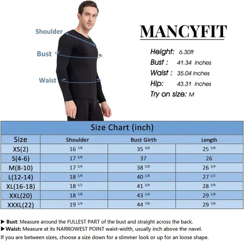Miniatura 7 de MANCYFIT Camisas térmicas para hombre con forro polar y manga larga