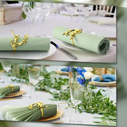 Miniatura 4 de Rtteri 100 servilletas desechables de color verde salvia, servilletas de papel de boda, toallas de mano para invitados, decoración de mesa de boda