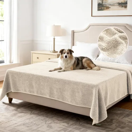 Miniatura 30 de H.VERSAILTEX Funda Antideslizante para Sofá de Mascotas Protector de Cama de Perro de Chenilla Funda de Sofá Gruesa y Suave Apta para Mascotas