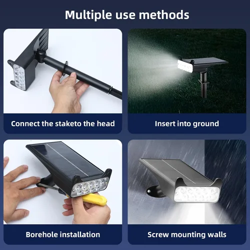 Miniatura 5 de HOFLYW Focos solares impermeables para exteriores, luces solares de camino de paisaje del atardecer al amanecer, iluminación al aire libre, 4 modos