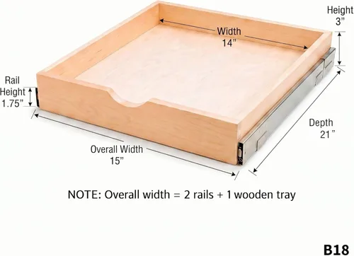 Miniatura 3 de Couver Cajones extraíbles para armarios, estantes de madera deslizables de cierre suave organizador de almacenamiento para cocina, acabado