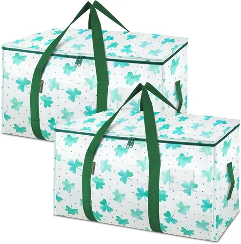 Miniatura 52 de BALEINE Paquete de 2 bolsas de mudanza de gran tamaño con asas reforzadas, bolsa de almacenamiento resistente para ropa, suministros de mudanza