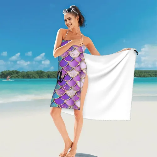 Miniatura 3 de Toallas de playa personalizadas, toalla de playa con nombre personalizado, toalla de baño de microfibra/piscina/playa con un diseño único, secado