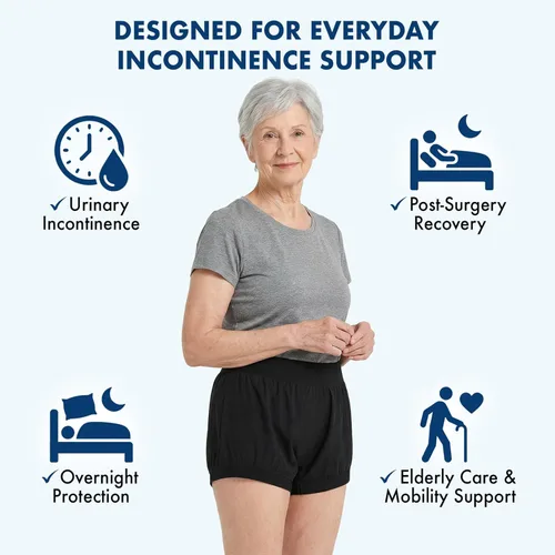 Miniatura 2 de AQX Pantalones de plástico para adultos, ropa interior impermeable reutilizable para incontinencia, a prueba de fugas, fundas de pañales de tela