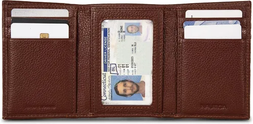 Miniatura 80 de Nautica Men's Trifold Wallet RFID Blocking Protection ID Window Card Slots Genuine Leather Durable