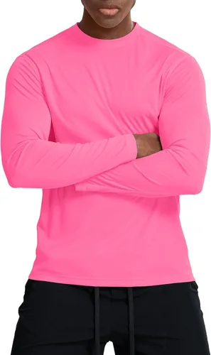 Miniatura 13 de Zengjo Camisetas atléticas que absorben la humedad para hombre, de manga larga, para entrenamiento, correr, gimnasio, rendimiento, protección UV