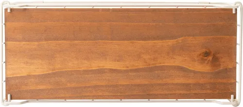 Miniatura 5 de Cesta de almacenamiento de alambre de metal, soporte para rollo de papel higiénico, base de madera, caja de decoración de encimera, estante de Crema