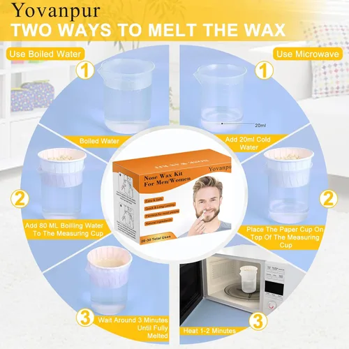 Miniatura 3 de Kit de cera nasal de 4.23 oz para hombres y mujeres, kit de depilación nasal con más cuentas de cera para el cabello de la nariz (20-30 usos), 30