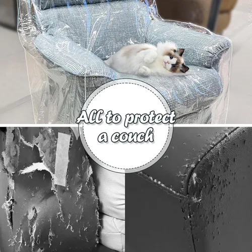 Miniatura 4 de Swanna Funda de plástico para muebles reclinables, bolsa transparente para mudanza, funda impermeable resistente para mascotas, protector