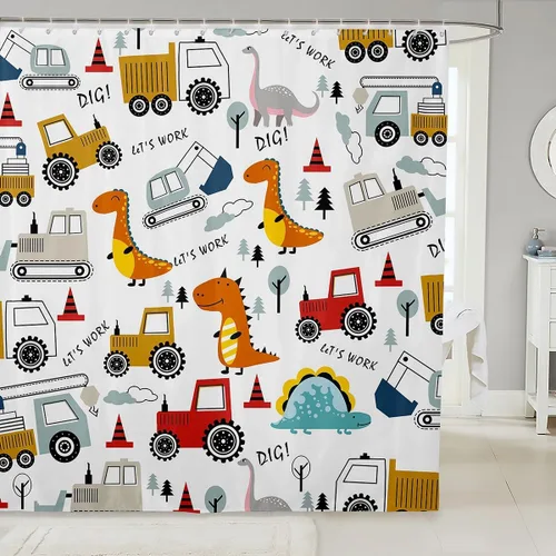 Miniatura 19 de Cortina de ducha con diseño de peces para niños, juego de cortina de ducha con diseño de anzuelo de pez, decoración de animales marinos, granja