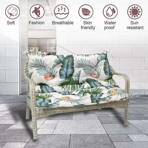 Miniatura 2 de Cojines de repuesto para columpio con respaldo, cojín de banco impermeable para exteriores, 2-3 plazas, para muebles de jardín y patio