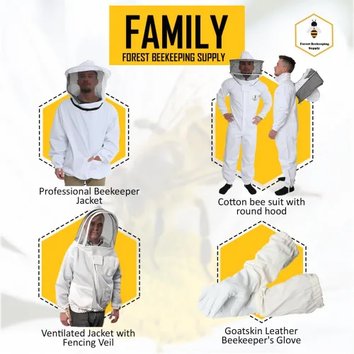 Miniatura 6 de Traje de abeja de cuerpo completo para niños. sarga de algodón suave para la piel de los niños toba a las picaduras de abeja con velo Chaqueta sin