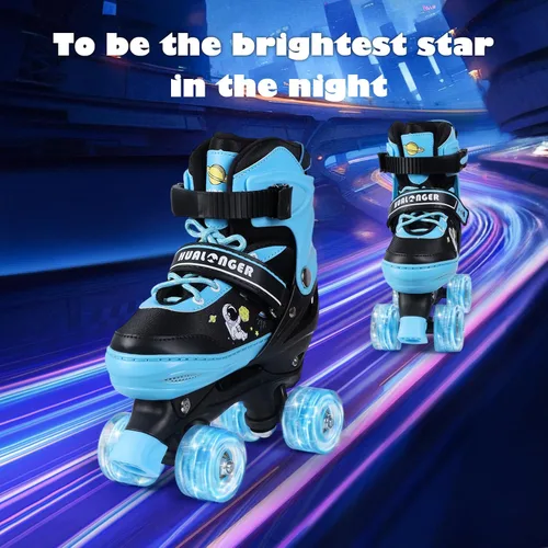 Miniatura 5 de Patines de Ruedas, Patines de Ruedas Ajustables de 4 Tallas para Niños, Ruedas con Luces y Adorables Diseños de Dibujos Animados, Múltiples Capas