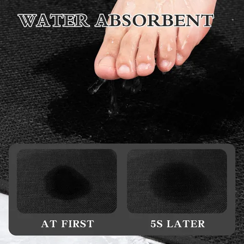 Miniatura 4 de chakme Alfombras de baño de 24 x 17 pulgadas, ultrafinas y antideslizantes, de secado rápido, absorbentes, para suelo de baño