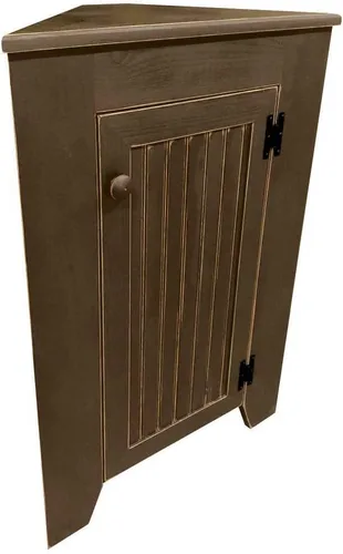 Miniatura 10 de Armario de esquina de madera maciza con puerta (salvia vieja)