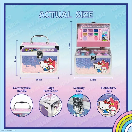 Miniatura 5 de Set de belleza de estuche de tren Barbie, kit de maquillaje para niñas, juego de maquillaje lavable real, maquillaje de juego, regalo de fiesta