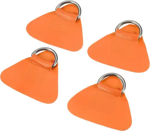 Miniatura 7 de X AUTOHAUX 4 Pcs D Ring Patch PVC Stainless Steel Triangle Shape D Ring Pad for Inflatable Boat Kayak Canoe Deck Amarillo