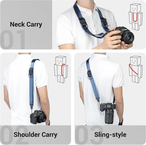 Miniatura 5 de PROfezzion Correa de hombro para cámara DSLR de lujo con hebilla de liberación rápida para Canon Rebel T7 T6 T5 T8i T7i T6i T6s SL3 SL2 EOS 90D 80D