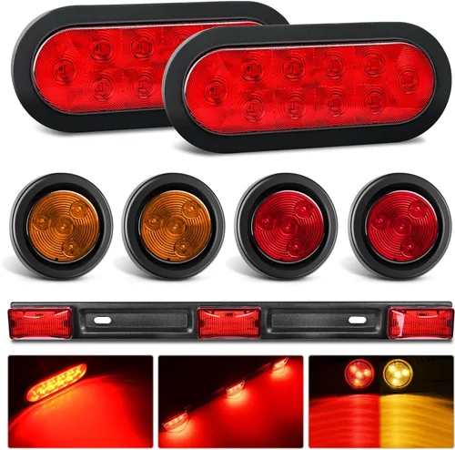 Miniatura 13 de Nilight Barra de luz trasera para remolque con señales de giro, parada y marcha atrás 3 en 1, luces de freno 2 paquetes, 9 pulgadas, 100 LED rojo